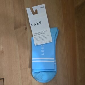 LSKD Light Blue Athletic Quarter Socks